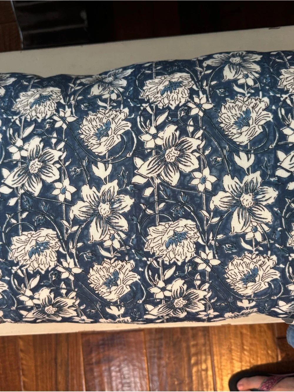 Pottery Barn Ishani Outdoor Lumbar Pillow, Blue Multi Floral